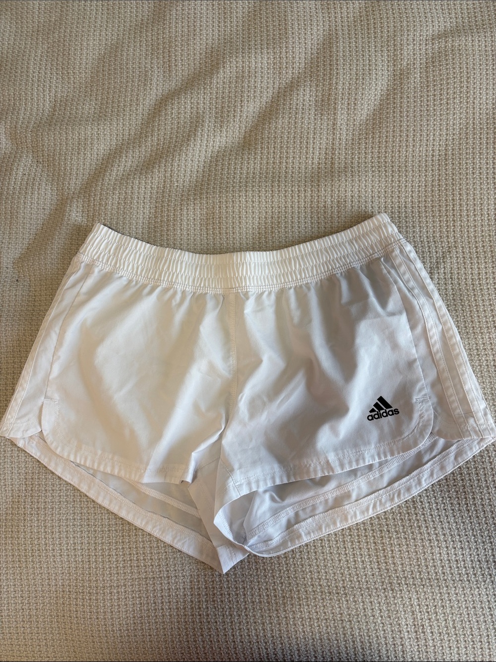 adidas Women's White Athletic Running Shorts with Black Logo